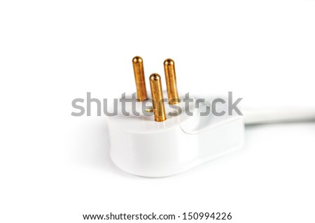 Close-up of plug isolated on white background