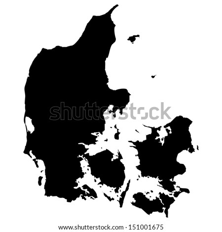 High detailed vector map - Denmark  Royalty-Free Stock Photo #151001675