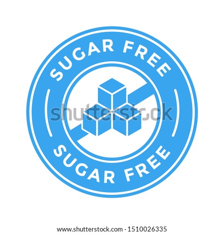 Sugar free vector logo or badge template. Suitable for food product.