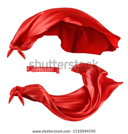 Superhero, red cape. 3d realistic vector objects Royalty-Free Stock Photo #1510044590