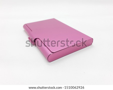 Elegant Luxury Magenta Pink Color Metallic Business Name Cards Case in White Isolated Background
