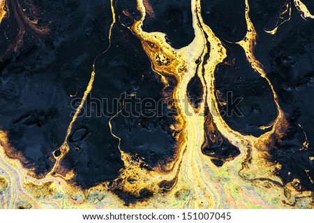 Oil spill texture on the sand beach Royalty-Free Stock Photo #151007045