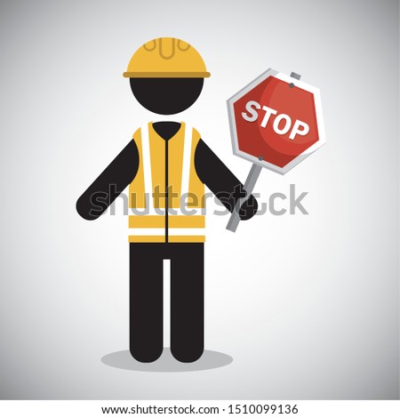 worker under construction place vector illustration