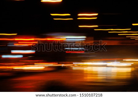 Lights in motion at night as an abstract background.