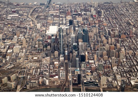 Philadelphia Skyline from an Airplane