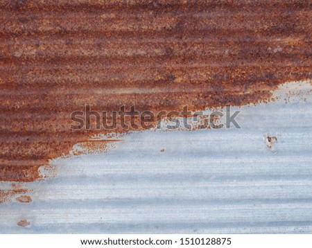 Old zinc roof texture, rusty metal wall background, old iron plate