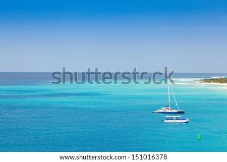 Caribbean waters in the Turks and Caicos Islands Royalty-Free Stock Photo #151016378