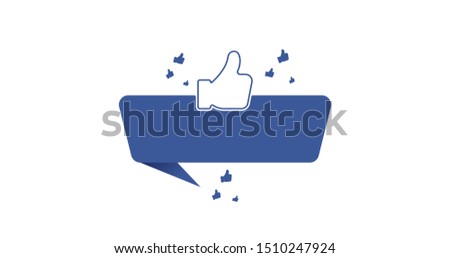 Facebook thumb up like symbol blue new black vector illustration banner approved recommended with thumbs up hand finger up symbol