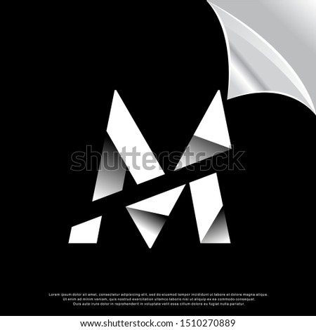geometric sliced letter m logo. simple design. vector icon illustration