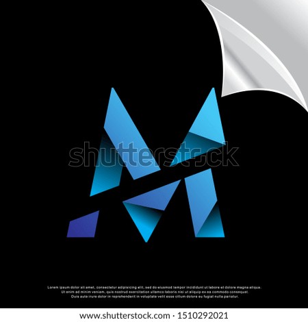geometric sliced letter M logo. modern design. vector icon illustration