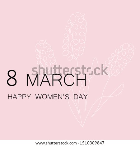 Woman day card with flower, vector illustration