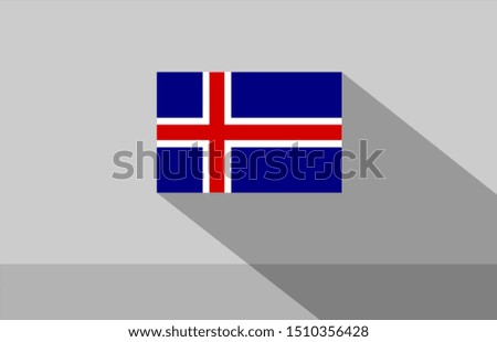flag of iceland on gray background