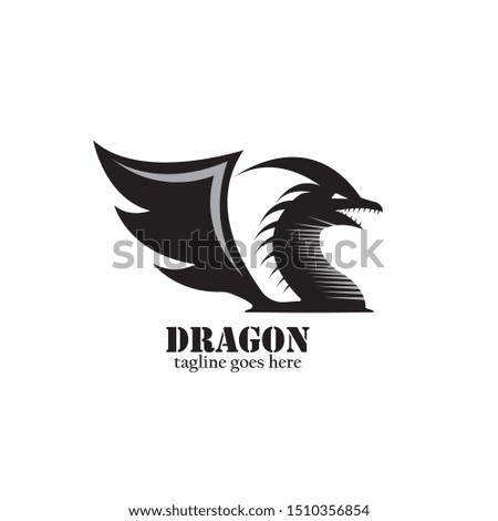 Dragon logo template vector illustration
