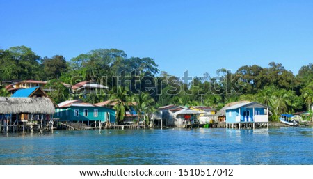 Small village in Bocas del toro, Panama. Royalty-Free Stock Photo #1510517042