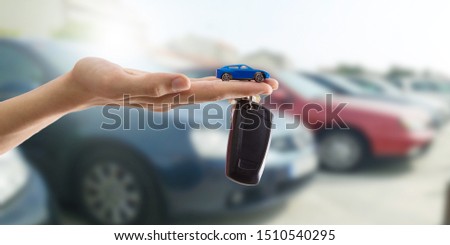 hands with keys or car control, buy car Royalty-Free Stock Photo #1510540295