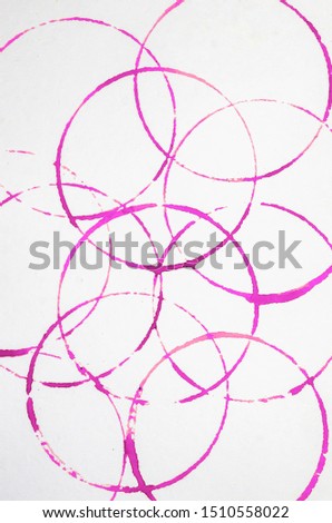 Abstract texture of several watercolor circles. Background - watercolor drawing. Set of purple circles
