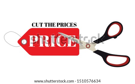 Cut prices Sale and discounts design. Vector Illustration EPS10