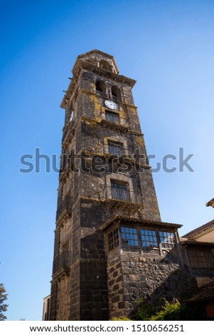 Bell Tower of Iglesia de La Concepcion in La Laguna, Tenerife Spain