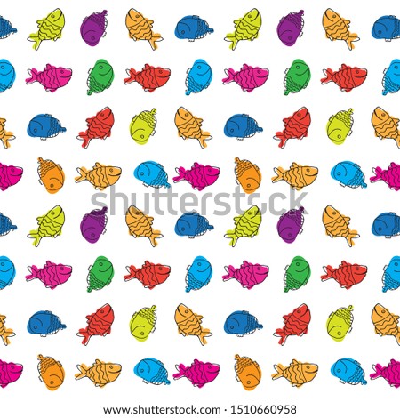Trendy pattern with sea fish