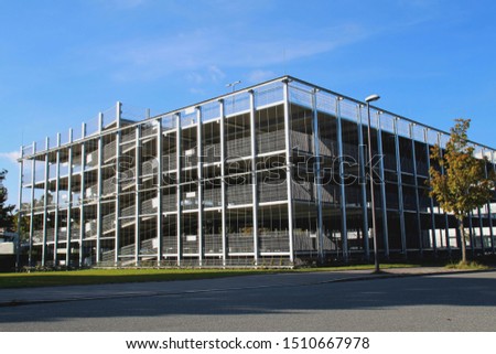 modern multi-storey car park in lightweight construction Royalty-Free Stock Photo #1510667978