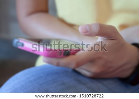 Close up woman using smart phone, stock photo