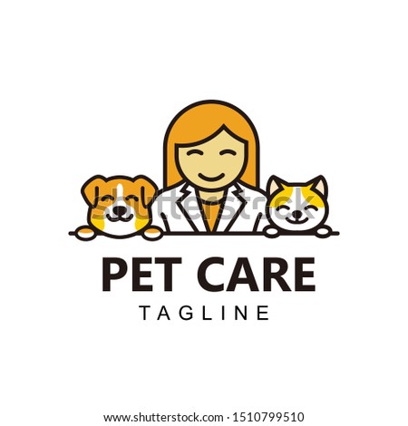 Logo for veterinarian with female doctor