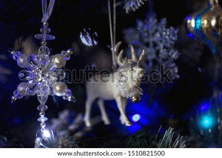 Christmas decorations in the form of a deer.