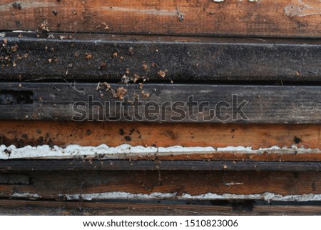 Background photo with old vintage shabby wooden window frame with peeling paint.