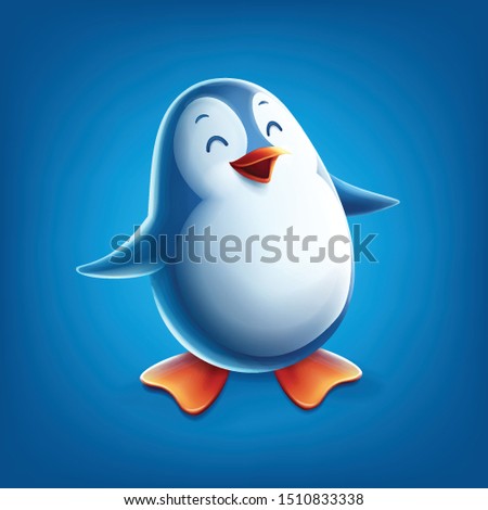 cute penguin cartoon vector illustration 