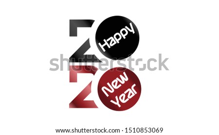 Happy New Year 2020 logo text,design card, banner,Vector illustration.