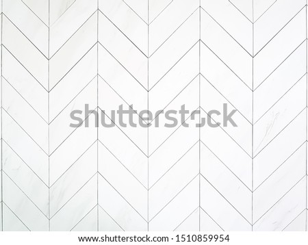 Photo image white herringbone marble seamless pattern. Repeat diagonal marbling surface, modern luxurious chessboard background, luxury wallpaper, textile print, parquet and tile.Interior design. Royalty-Free Stock Photo #1510859954