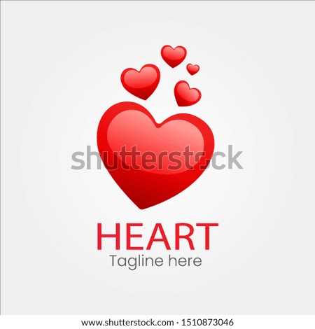 Heart Love logo Icon Template Symbol Label Vector for Branding etc - eps 10
