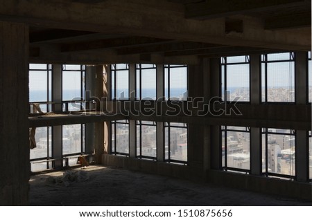 Picture of the interior of an abandoned skyscraper in Athens, Greece