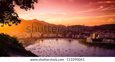 Buildings at the waterfront, Guanabara Bay, Rio De Janeiro, Brazil Royalty-Free Stock Photo #151090061