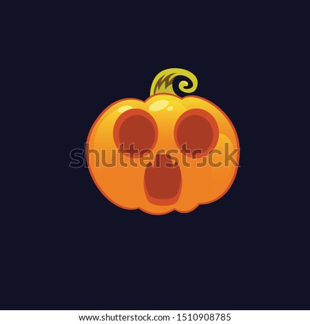 scary halloween pumpkin emoticon shock face