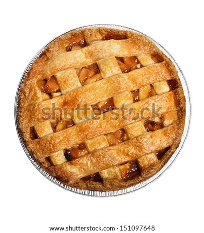 Apple Pie Isolated On White , Top View  Royalty-Free Stock Photo #151097648