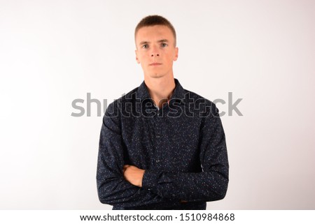business man in a work office shirt on an isolated white background place free