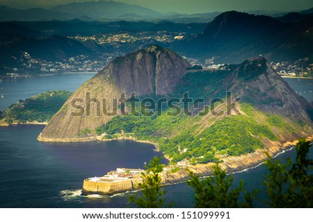 High angle view of a coastline, Niteroi, Rio De Janeiro, Brazil