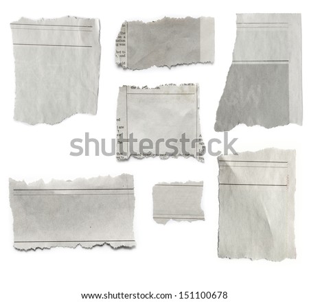 Pieces of torn paper on plain background. Copy space Royalty-Free Stock Photo #151100678