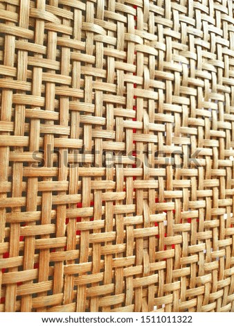 Weaving patterns of flat basket made of bamboo strips at rural of Bangkok, Thailand, South east asia, Asia. 