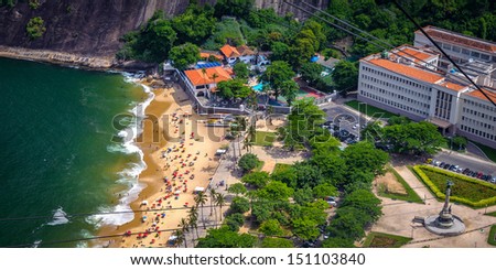 Aerial view of Urca neighborhood from Sugarloaf Mountain, Rio de Janeiro, Brazil