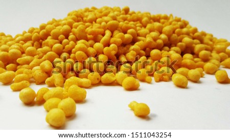fresh and healthy deep fried gram flour balls isolated on white background
