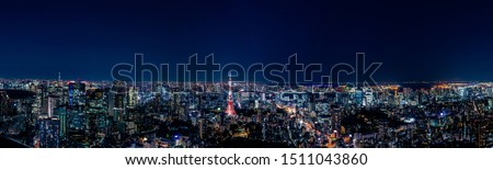 Tokyo city night view panorama.