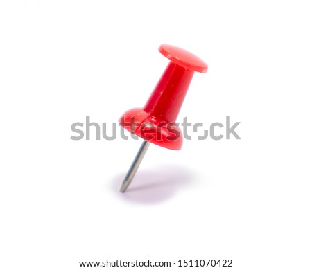 push pins in different colors. Thumbtacks. Isolated on white background Royalty-Free Stock Photo #1511070422