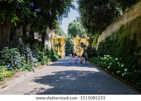Capodimonte park. Beautiful morning scenery in Naples. Summer vacation in Italy. Parco di Capodimonte. Beautiful Campania. Royalty-Free Stock Photo #1511085233