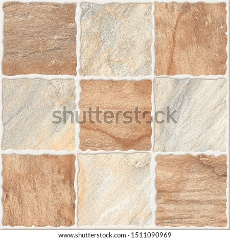 Parking Floor Tiles Design for Architectural Idea, Stone Floor Design with Brown and Beige color, Seamless Floor Tiles