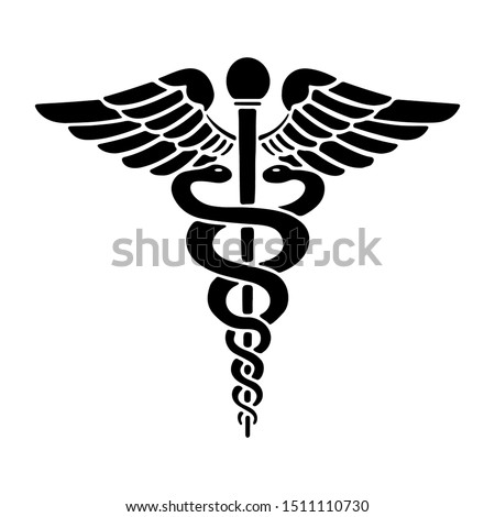 Medical Snake Caduceus Logo Sign Template Vector Isolated on White Background Royalty-Free Stock Photo #1511110730