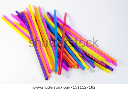 colorful plastic straw closeup reduce plastic waste save ocean environment