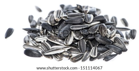 Heap of Sunflower Seeds isolated on white background