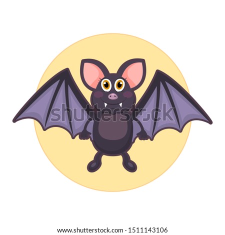 Vector illustration of cute bat on white background 